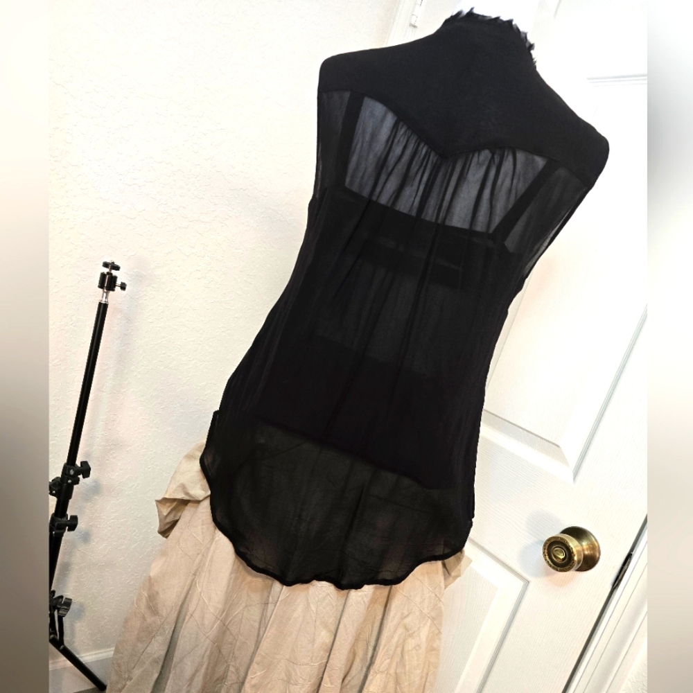 TWENTY8TWELVE Sheer Black Layered black Top Set. Size 6
